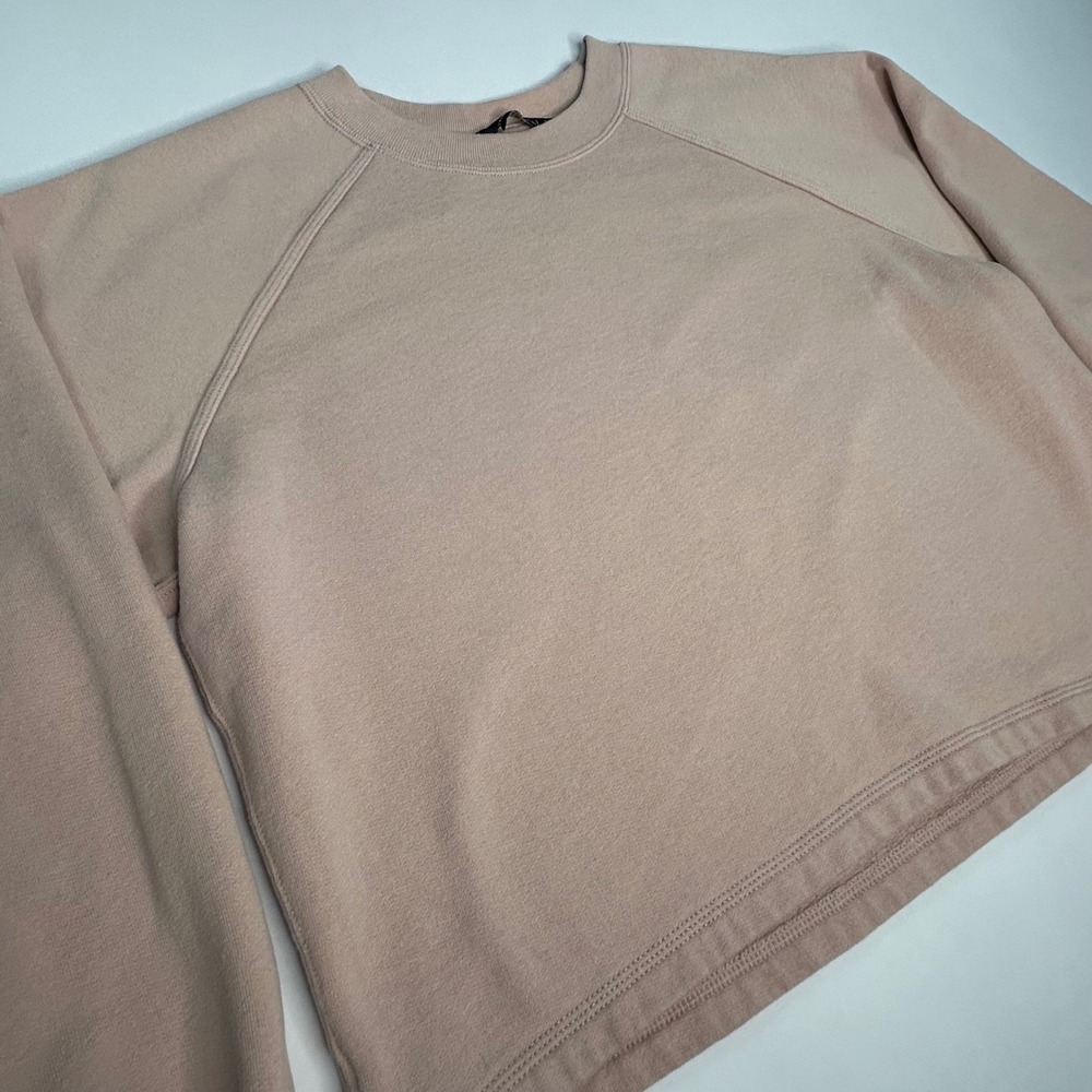 Abercrombie & Fitch Cropped Sweatshirt Balloon Sleeve Pink Small - Picture 5 of 10